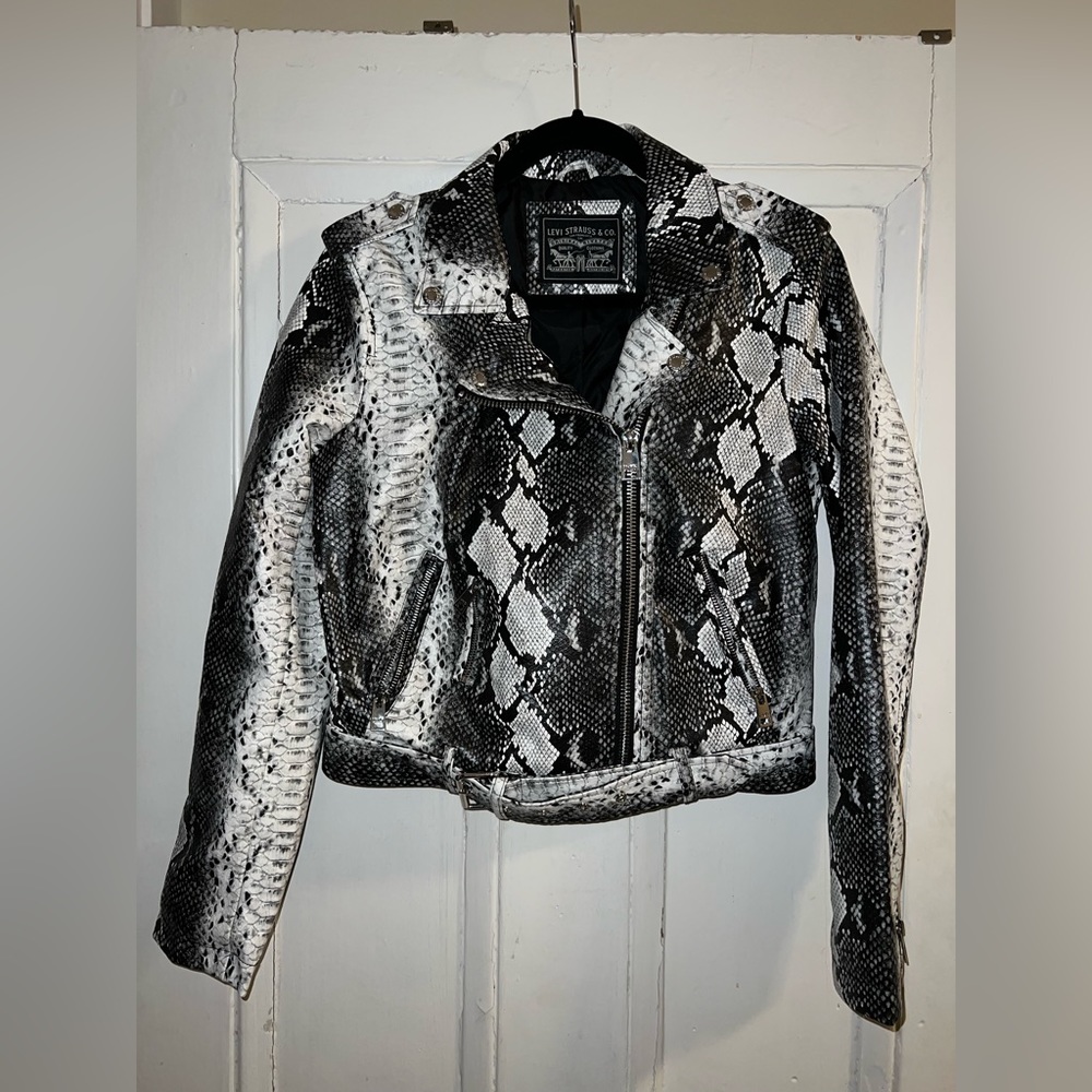 Levi’s Faux Snake Print Moto Jacket
